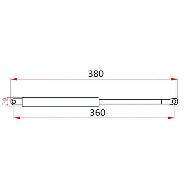 Газовий амортизатор Sigma Ozen Lift меблевий для ліжка 450 N (С-360мм) (PM0485) PM0485 фото